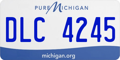 MI license plate DLC4245