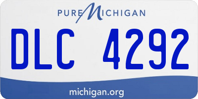 MI license plate DLC4292