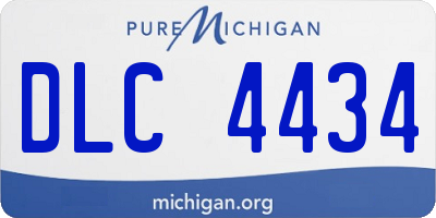 MI license plate DLC4434