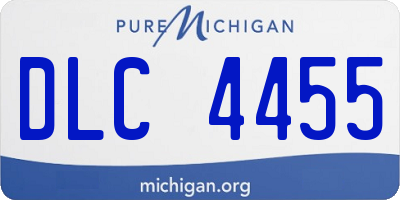 MI license plate DLC4455