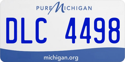 MI license plate DLC4498