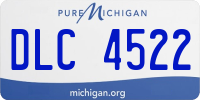 MI license plate DLC4522