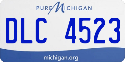 MI license plate DLC4523