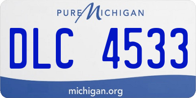 MI license plate DLC4533