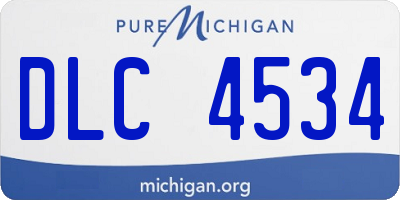 MI license plate DLC4534