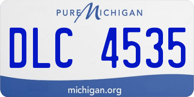MI license plate DLC4535