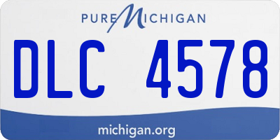 MI license plate DLC4578