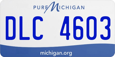 MI license plate DLC4603