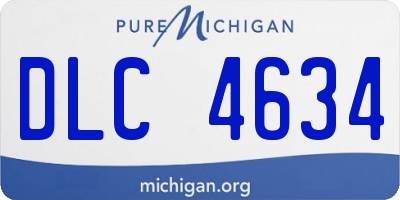 MI license plate DLC4634