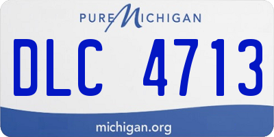 MI license plate DLC4713