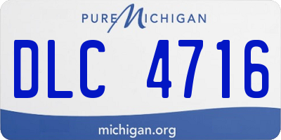 MI license plate DLC4716