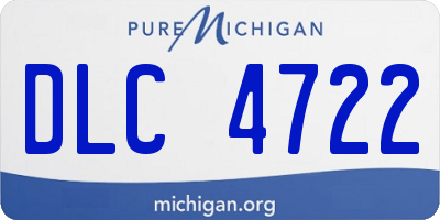 MI license plate DLC4722