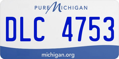 MI license plate DLC4753