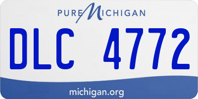 MI license plate DLC4772