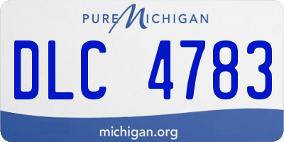 MI license plate DLC4783