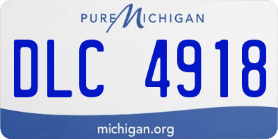 MI license plate DLC4918