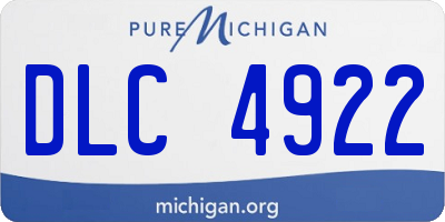 MI license plate DLC4922