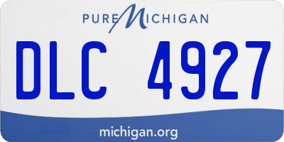 MI license plate DLC4927
