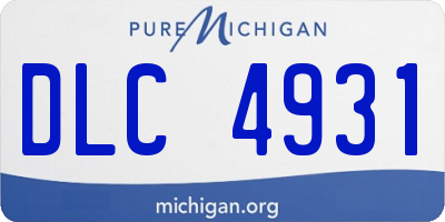 MI license plate DLC4931