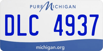 MI license plate DLC4937