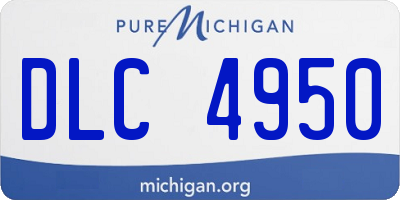 MI license plate DLC4950