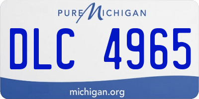 MI license plate DLC4965