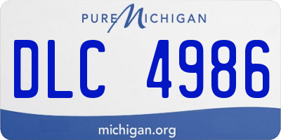 MI license plate DLC4986