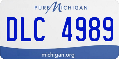MI license plate DLC4989