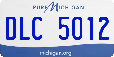 MI license plate DLC5012