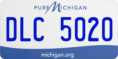 MI license plate DLC5020
