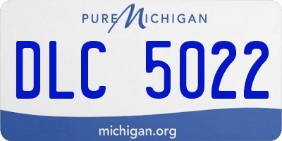 MI license plate DLC5022