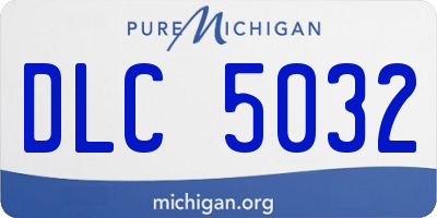 MI license plate DLC5032