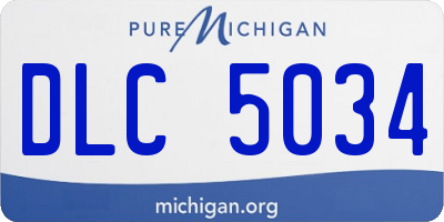 MI license plate DLC5034
