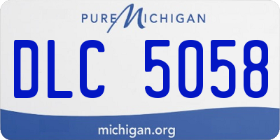 MI license plate DLC5058