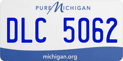 MI license plate DLC5062