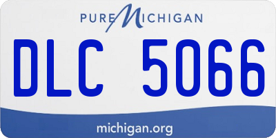 MI license plate DLC5066