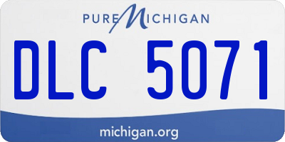MI license plate DLC5071