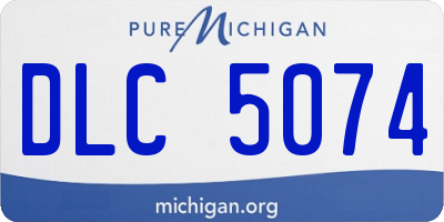 MI license plate DLC5074