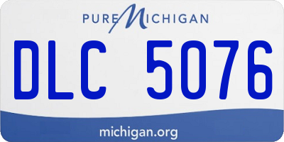 MI license plate DLC5076