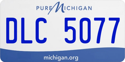 MI license plate DLC5077