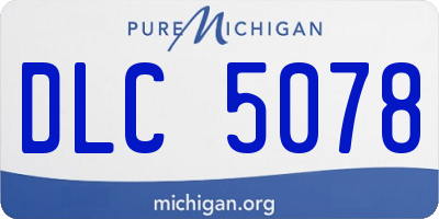 MI license plate DLC5078