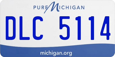 MI license plate DLC5114