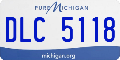 MI license plate DLC5118