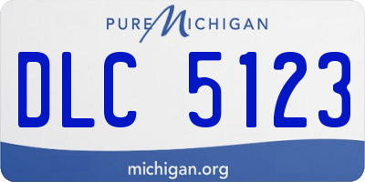 MI license plate DLC5123