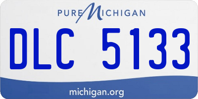 MI license plate DLC5133