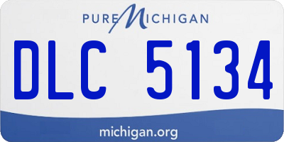 MI license plate DLC5134