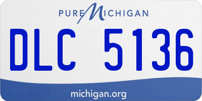 MI license plate DLC5136