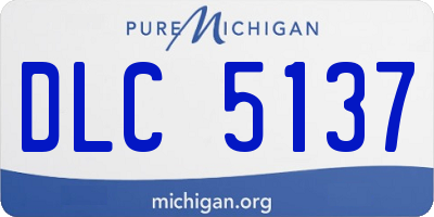 MI license plate DLC5137