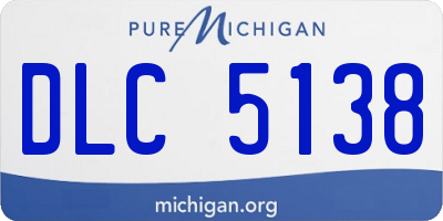MI license plate DLC5138