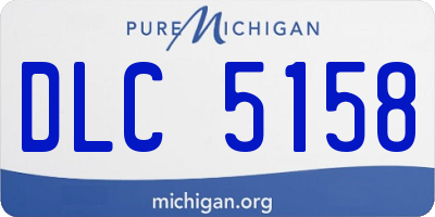 MI license plate DLC5158
